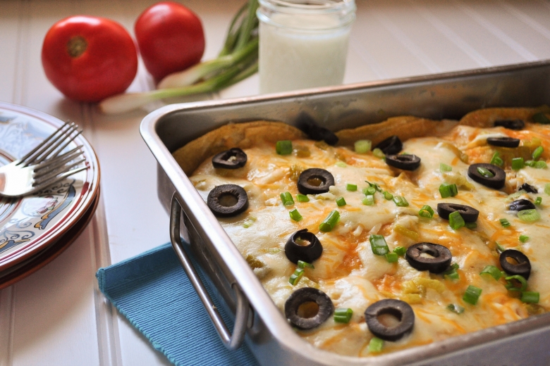 Chicken Tortilla Bake with a Creamy Cilantro Cheese Sauce Featured Image