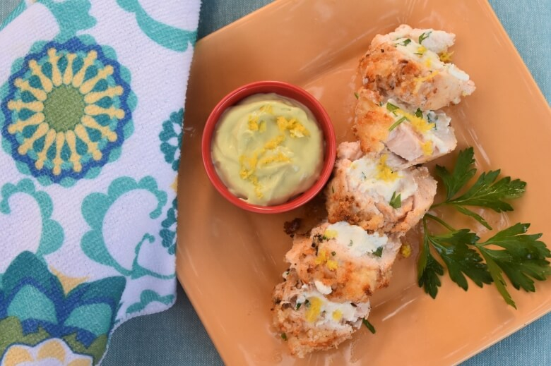 Herbed Ricotta Stuffed Chicken Roulade with Avocado Crema Featured Image