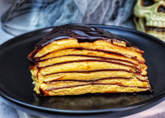 Chocolate Pumpkin Crepe Cake Featured Image