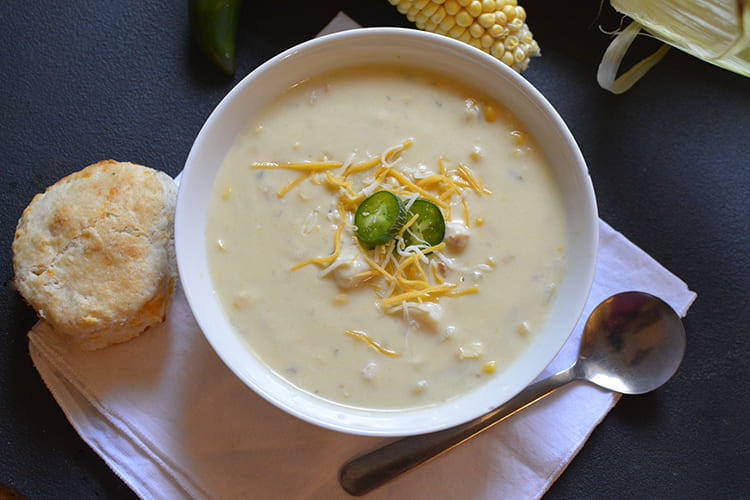 Corn and Jalapeño Chowder with Cheddar Cheese Featured Image