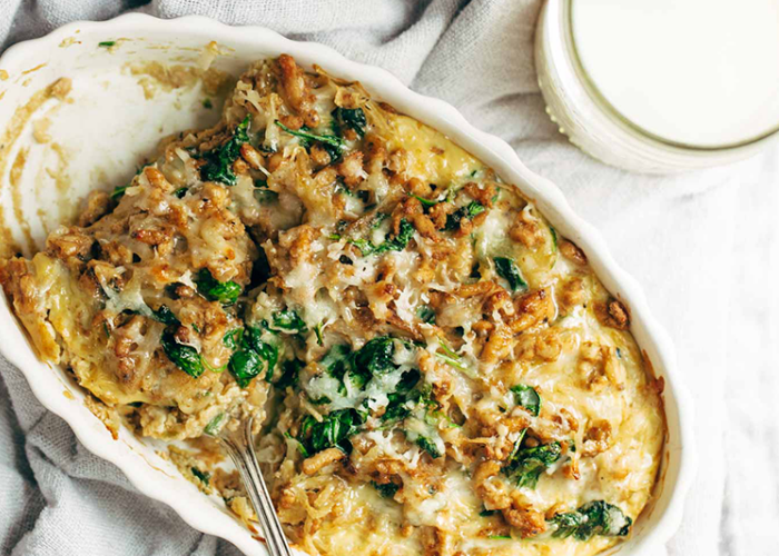 Creamy Spinach Potato Breakfast Casserole Featured Image