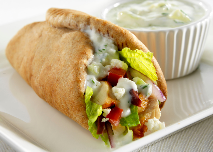 Greek Chicken Wrap with Tzatziki Herb Yogurt Sauce Featured Image