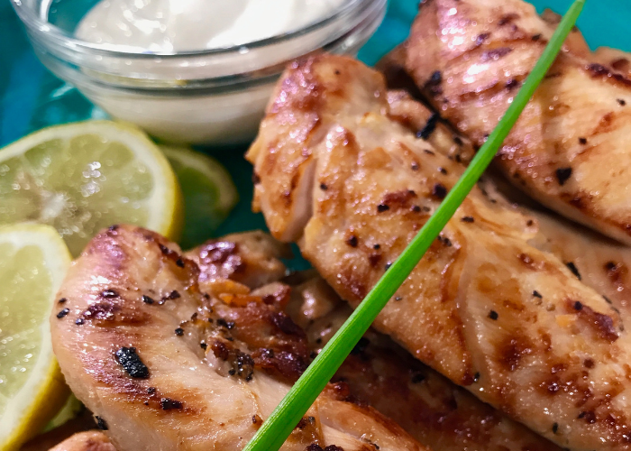 Grilled Chicken Tenders with Dijon and Yogurt Sauce Featured Image