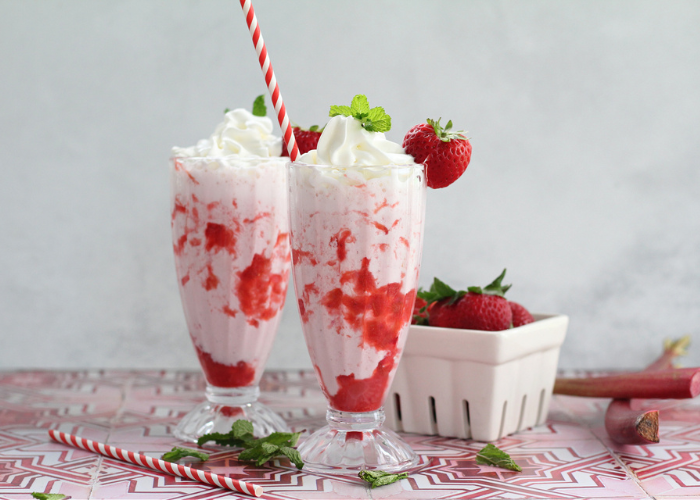 Rhubarb Strawberry Milkshake Featured Image