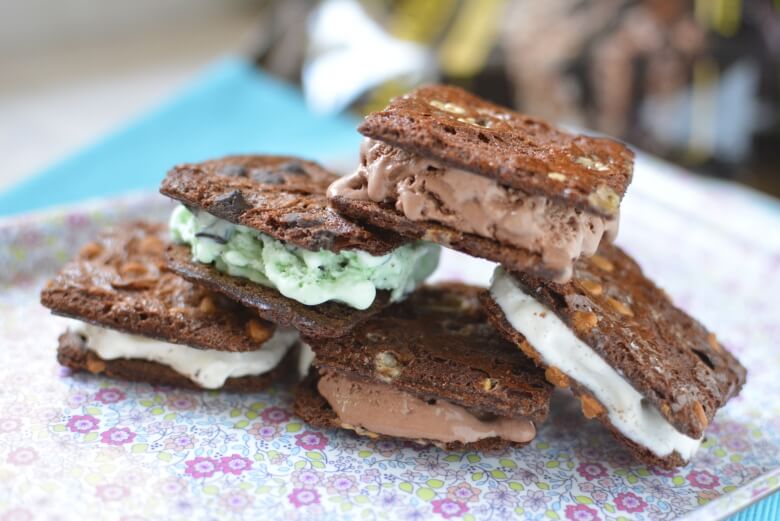 Brownie Brittle Ice Cream Sandwiches Featured Image