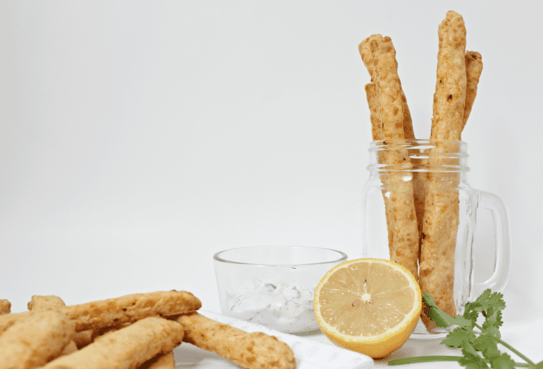 Easy Baked Cheese Straws with Cilantro Dipping Sauce Featured Image