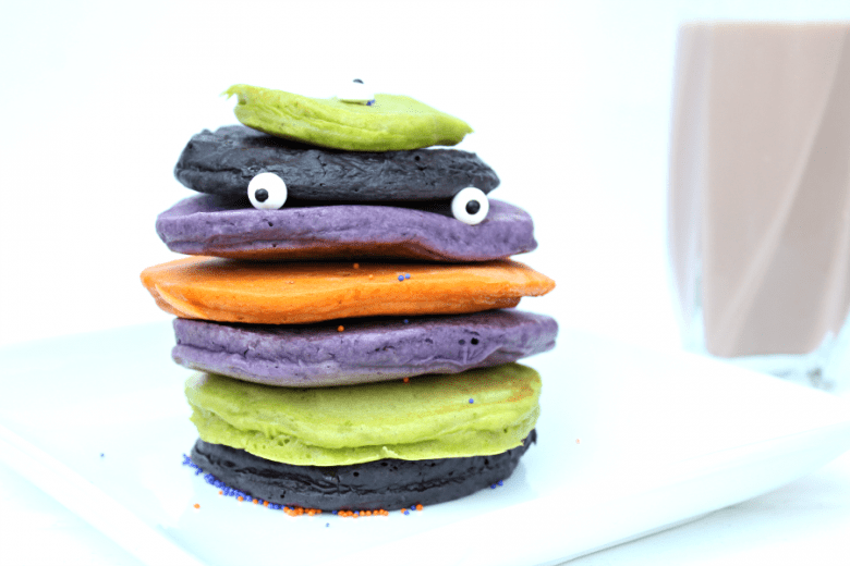 Colorfully Eerie Halloween Pancakes Featured Image