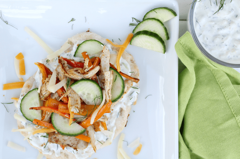 Healthy Greek Pizza with Homemade Tzatziki Sauce Featured Image